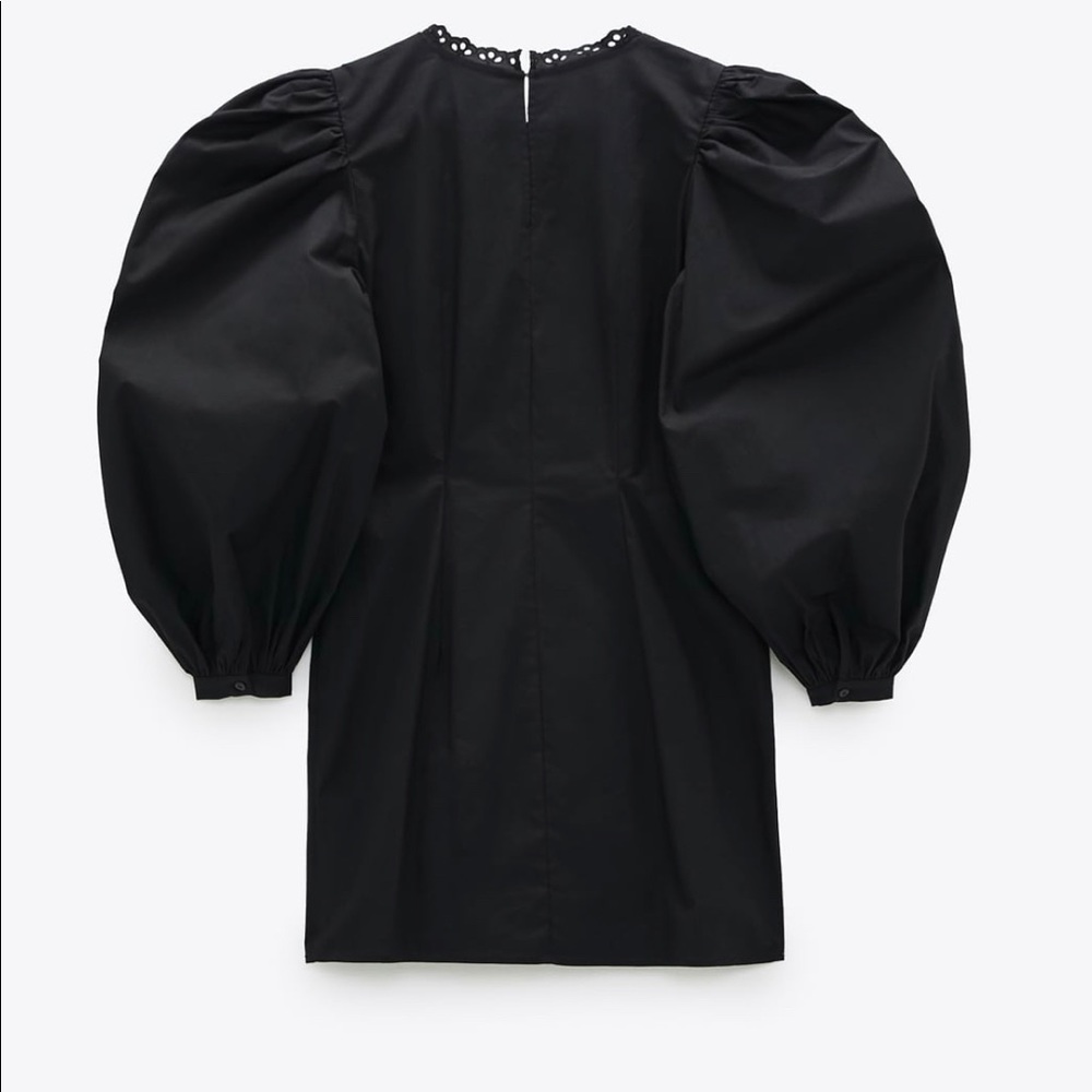 Zara voluminous poplin black mini dress - Picture 5 of 6